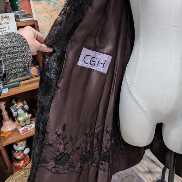 Elegant Brown genuine Mink Fur Coat Size Small 2-4 - Picture 11 of 12